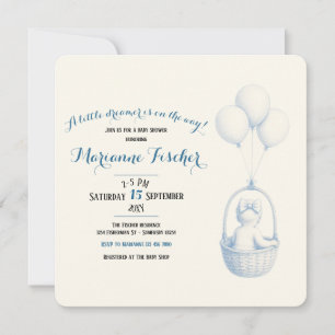Retro-whimsikalische Babyparty-Einladung für Mädch