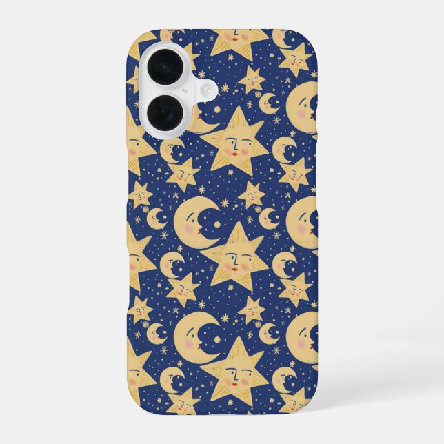 Retro Whimsy Goth Celestial iPhone 16 Hülle (Rückseite)