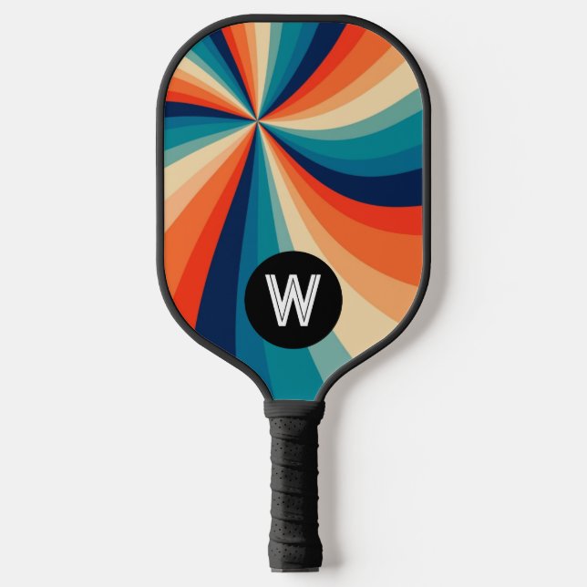 Retro Whirlwind farbenfroh Pickleball Schläger (Vorderseite)