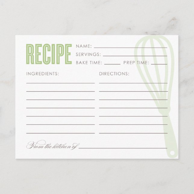 RÉTRO WHISK | Cartes recettes (Devant)