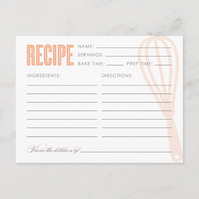 RETRO WHISK | Rezeptkarten Postkarte (Vorderseite)