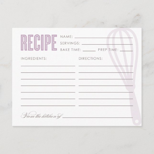 RETRO WHISK | Rezeptkarten Postkarte (Vorderseite)