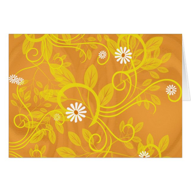 Retro White Daisy auf gelber Blank im Inneren (Vorderseite (Horizontal))