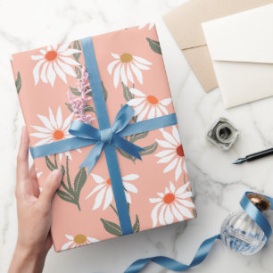 Retro White Daisy Geschenkpapier