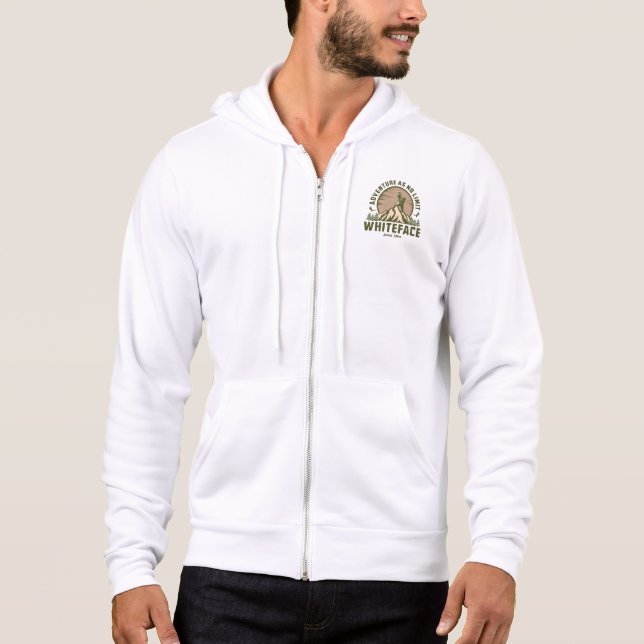 Retro Whiteface Mountain Wanderung Hoodie (Vorderseite)