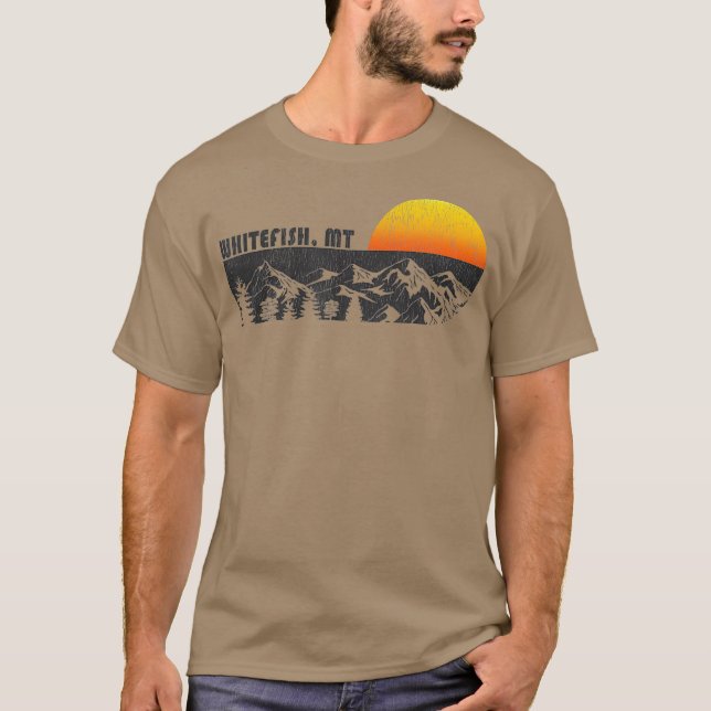 Retro Whitefish Montana Montana T-Shirt (Vorderseite)