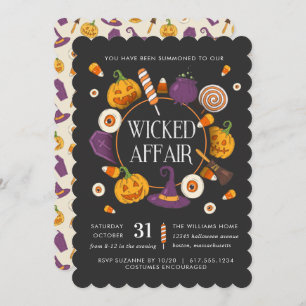 Retro Wicked Affe Halloween-Party Einladung