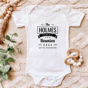 Retro-Wiedersehen-Logo für moderne Familien Baby Strampler