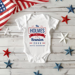 Retro-Wiedersehen-Logo für moderne Familien Baby Strampler