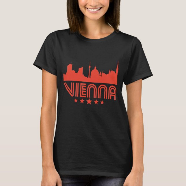 Retro Wien-Skyline T-Shirt (Vorderseite)