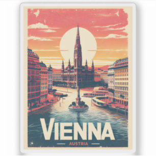 Retro Wien Stadt Österreich Geschenke Aufkleber