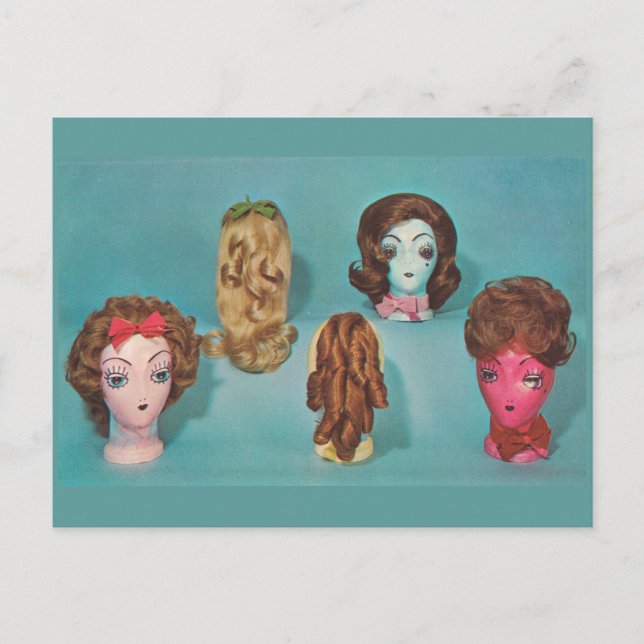 Retro Wig Postkarte (Vorderseite)