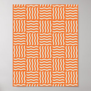 Retro Wiggle Noodle Pattern Poster - Lebhafter Abs
