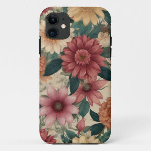 RETRO WILD BLUME PATTERN Case-Mate iPhone HÜLLE