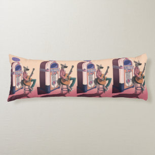 Retro Wild Dog Gitarrist – Minimalist Body Pillow Seitenschläferkissen