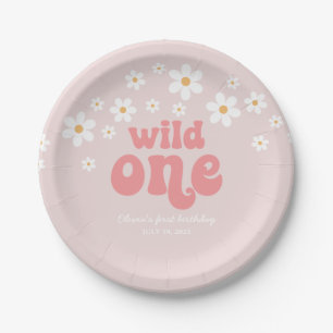 Retro wild One daiso boho floral ersten Geburtstag Pappteller