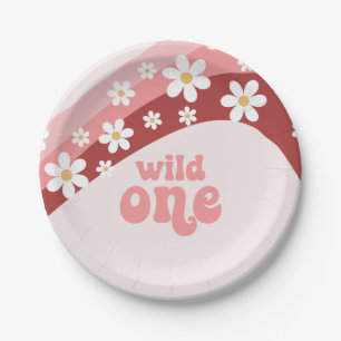 Retro wild One daiso boho floral erster Geburtstag Pappteller