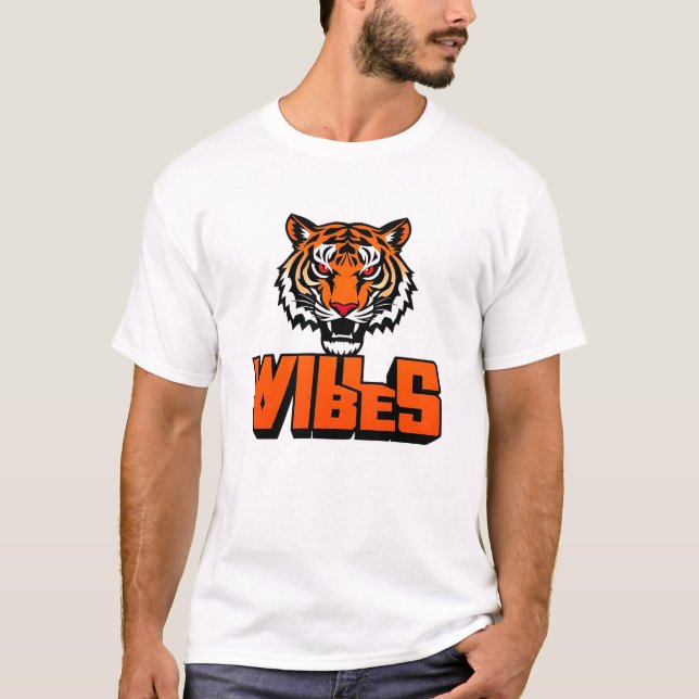 Retro Wild Vibes Tiger Face T-Shirt (Vorderseite)