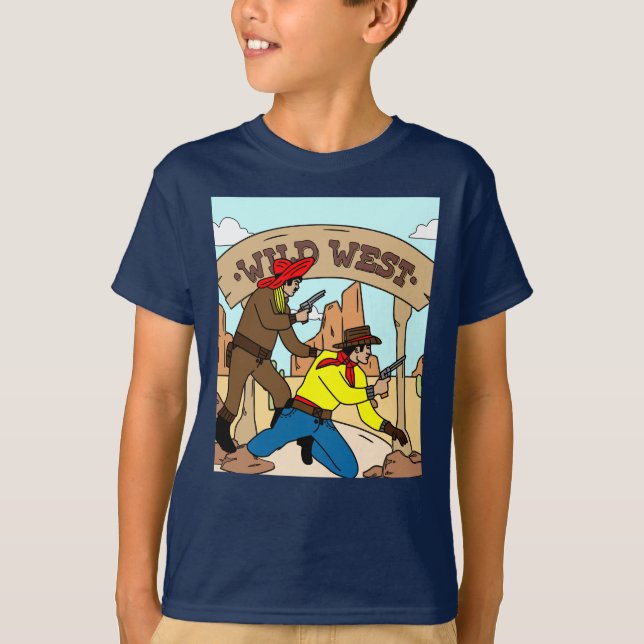 Retro Wild West Cowboys Rodeo T-Shirt (Vorderseite)