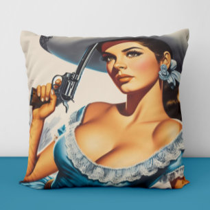 Retro-Wild-West-Pin-up Kissen