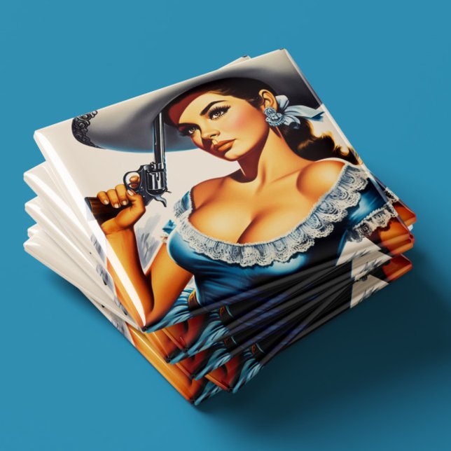 Retro-Wild-West-Pin-up Magnet (Von Creator hochgeladen)