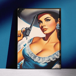 Retro-Wild-West-Pin-up Poster