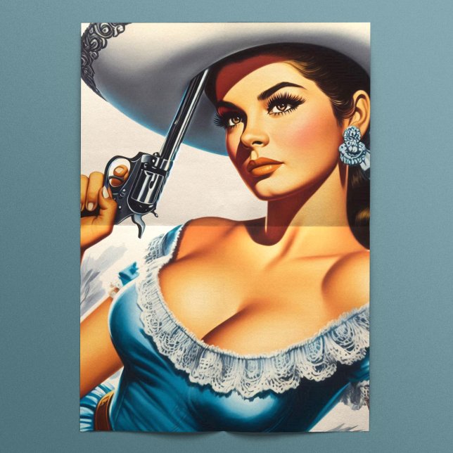 Retro-Wild-West-Pin-up Seidenpapier (Von Creator hochgeladen)