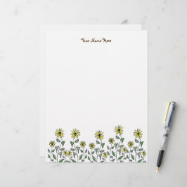 Retro Wildblume Doodle Personalisierte Originalitä Briefbogen