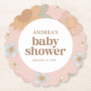 Retro Wildblume Girl Babydusche Untersetzer