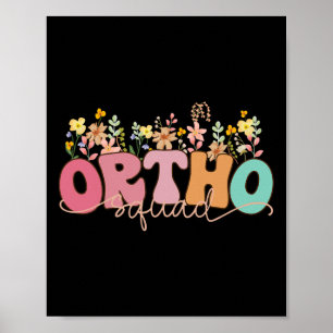 Retro Wildblume Ortho Squad Orthopädics Nurse Rn Poster