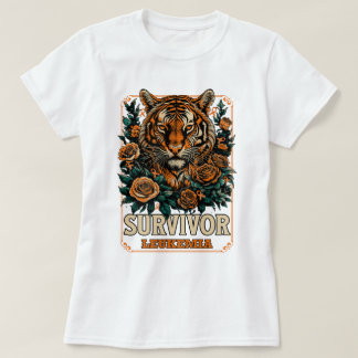 Retro-Wildblume Tiger Leukämie Survivor T-Shirt