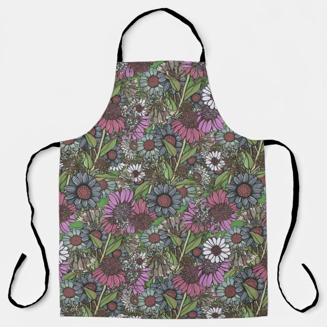 Retro Wildblume Winter Garden Umschlagpapier Schürze (Vorderseite)