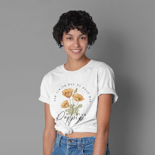 Retro-Wildblumen Gelbe Mohnblumen Blumen T-Shirt