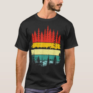 Retro-Wildlife-Bäume-Draußen-Natur-Wald-Ärmel T-Shirt