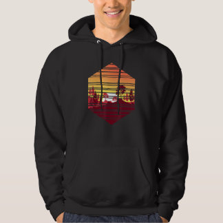 Retro Wildlife Outdoor Forest Trees Sunset Wild Na Hoodie