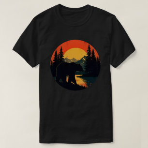 Retro-Wildtier-Wald-Bär-Draußen-Natur T-Shirt