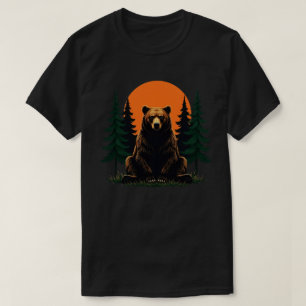 Retro-Wildtier-Wald Bär Outdoor Natur T-Shirt