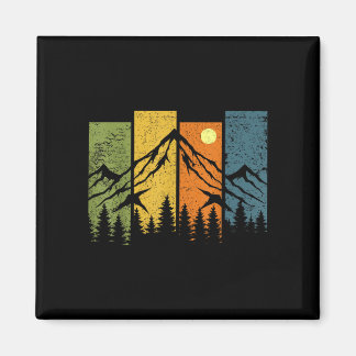 Retro-Wildtier-Wald-Natur-Bäume-im-Freien Magnet