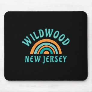 Retro Wildwood New Jersey Regenbogen Nj Ozean Stra Mousepad