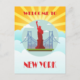 Retro Willkommen in New York Reise Postkarte
