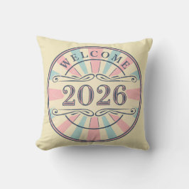 Retro-Willkommens-Kissen 2026 Kissen
