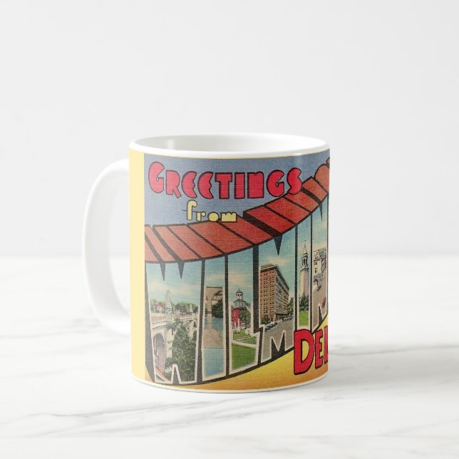 Retro Wilmington Delaware Mug Kaffeetasse (Vorderseite Links)