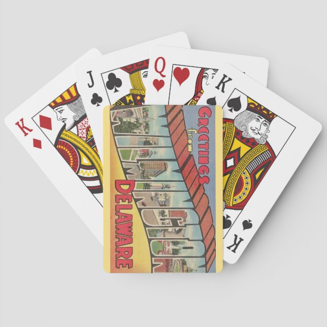 Retro Wilmington Delaware Playing Cards Spielkarten (Rückseite)