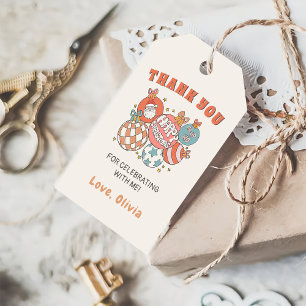 Retro Winter Weihnachten Geburtstagsparty Geschenkanhänger