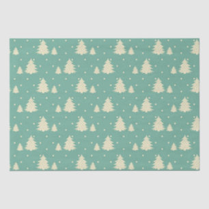 Retro Winterbaume auf Türkis Seidenpapier