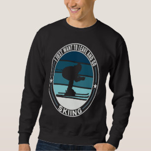 Retro-Wintersport-Sonnenuntergang-Ski-Witzige-Ski- Sweatshirt
