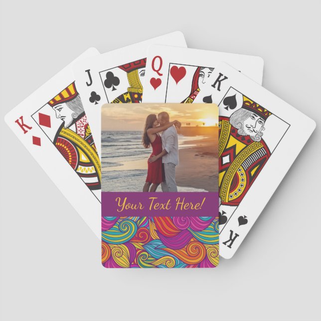 Retro-Wirbles Schmuckmuster Spielkarten (Rückseite)