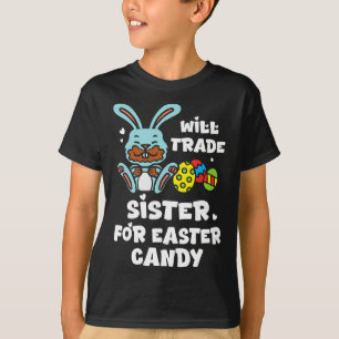 Retro wird Schwester für Oster Süßigkeiten tausche T-Shirt
