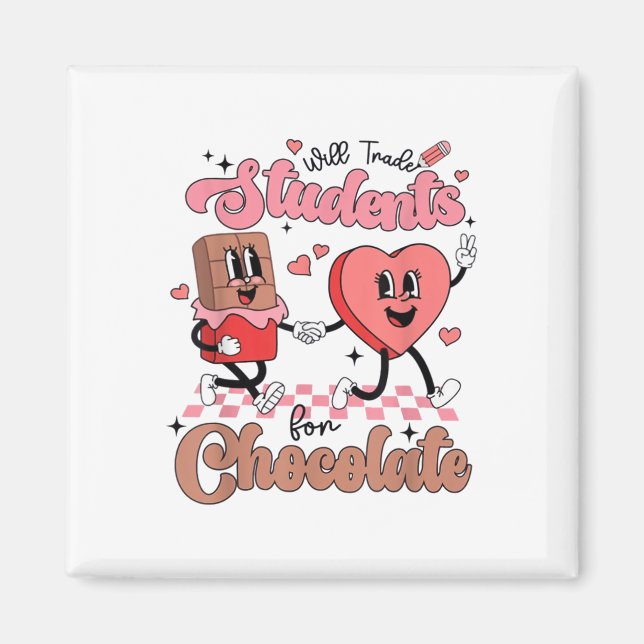 Retro wird Studenten gegen Schokolade Valentin tau Magnet (Vorne)