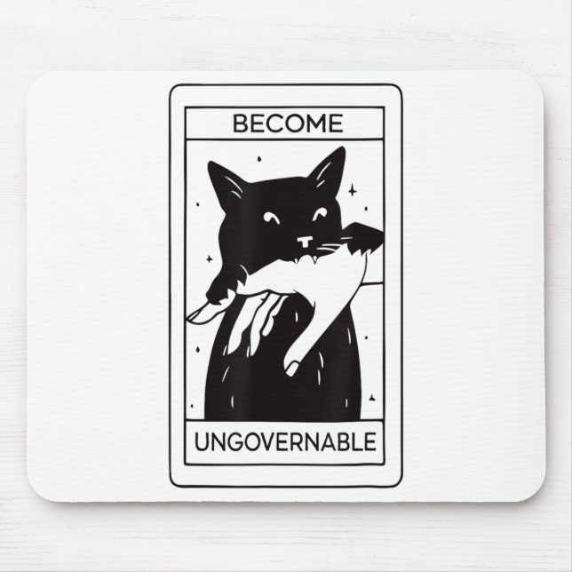 Retro wird unregierbar schwarze Katze beißen Hand  Mousepad (Vorne)